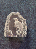 Paperweight - Mats Jonasson reverse etched large eagle lead crystal paperweight