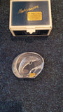Paperweight - Mats Jonasson reverse etched dolphin lead crystal paperweight boxed and signed