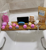 Handmade wooden bath tray