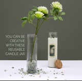 Magic spell candles with gemstones