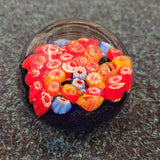 Vintage Millefiori Art Glass Paperweight Multicolour Flower Cane 430g #7