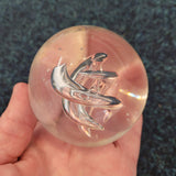 Handcrafted Clear Art Glass Twist Paperweight #73 (Reduced Due to Minor Marks)