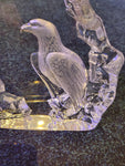 Paperweight - Mats Jonasson reverse etched large eagle lead crystal paperweight