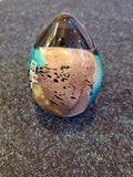 Paperweight - MDINA glass egg sea and sand paperweight