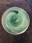 Glassware - Kosta Boda green atoll art swirl bowl