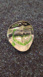 Ciathness small Pebble Paperweight - Green & white
