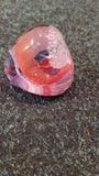 Caithness small Pebble Paperweight - Red & white
