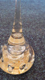Teardrop glass ring holder/ paperweight - Clear with gold design - unbranded