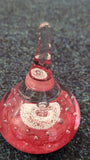 Teardrop glass ring holder/ paperweight - red with controlled bubbles- unbranded