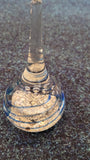 Teardrop glass ringholder/ paperweight - blue swirling stripe with gold design and controlled bubbles- unbranded