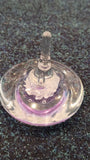 Teardrop glass ringholder/ paperweight -lilac and white swirls with controlled bubbles - unbranded