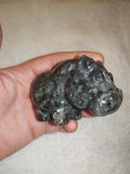 Natural Larvikite Hand-Carved Hippopotamus Figurine (210g)
