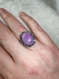 💜 Purple Agate Adjustable Ring - Ring #1