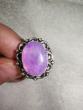 💜 Purple Agate Adjustable Ring - Ring #1