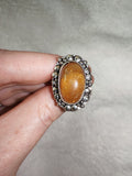 🍯 Honey Calcite Adjustable Ring 🍯 - Ring #10