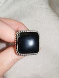 🖤 Black Onyx Adjustable Ring 🖤 - Ring #14