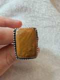 🌞 Yellow Jasper Adjustable Ring 🌞 - Ring #15