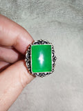 💚 Green Onyx Style Adjustable Ring 💚 - Ring #20