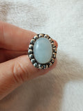 🤍 Milky White Gemstone Adjustable Ring 🤍 - Ring #16