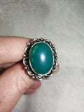 💚 Green Gemstone Adjustable Ring 💚 - Ring #18