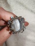 Likely Botswana Agate Floral Ring (adjustable) - Ring #21