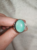 Aqua Cabochon Adjustable Ring - Ring #22