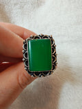 Green Jade style Adjustable Ring - Ring #26