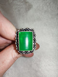Green Jade style Adjustable Ring - Ring #26