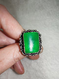 Green Jade style Adjustable Ring - Ring #27