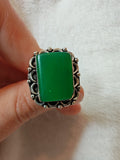 Green Jade style Adjustable Ring - Ring #27