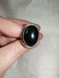 Black Onyx style Adjustable Ring - Ring #28