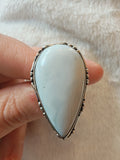 White Agate Adjustable Ring 🤍 - Ring #37
