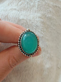 Aqua Chalcedony Style Adjustable Ring 💙 - Ring #42
