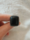 Black Onyx Adjustable Ring 🖤 - Ring #43