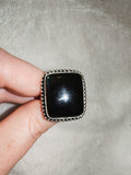 Black Onyx Adjustable Ring 🖤 - Ring #43