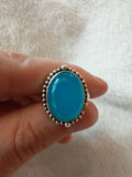 Blue Chalcedony Style Adjustable Ring 💙 - Ring #44