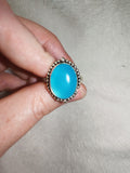 Blue Chalcedony Style Adjustable Ring 💙 - Ring #44