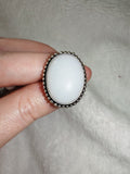 White Chalcedony Style Adjustable Ring 🤍 - Ring #56