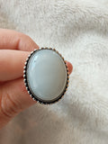 White Chalcedony Style Adjustable Ring 🤍 - Ring #56