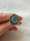 Blue Chalcedony Style Adjustable Ring 🌊🩵 - Ring #61