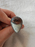 Scenic Jasper / Dendritic Agate Style Ring 🤍🪨✨ - Ring #68 - Size: