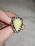 Yellow Jade / Serpentine Style Ring 🌼✨ - Ring #76 - Size:8.5/9/J