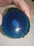 💙✨ Dyed Blue Agate Slice on Stand - 45g