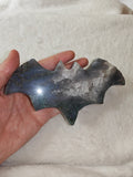 🦇✨ Moss Agate Druzy Bat Carving ✨🦇