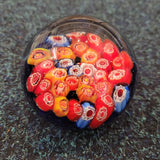 Vintage Millefiori Art Glass Paperweight Multicolour Flower Cane 430g #7