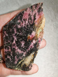 Natural Rhodonite Rough Freeform 104g | Pink & Black Healing Crystal Display Piece #3
