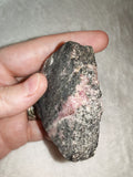 Natural Rhodonite Rough Freeform with Quartz 113g | Pink & Black Crystal Display Piece #4