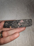 Natural Rhodonite Rough Freeform with Quartz 113g | Pink & Black Crystal Display Piece #4