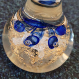 Vintage Style Art Glass Ring Holder Cobalt Blue Floral Gold Fleck 13cm #108