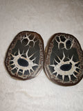 Natural Septarian Dragon Egg PAIR #1 | Complete Matching Pair | Polished Interior | 250g